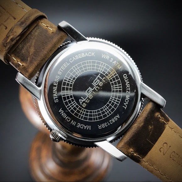 August Steiner Men's Leather Watch - Picture 6 of 8